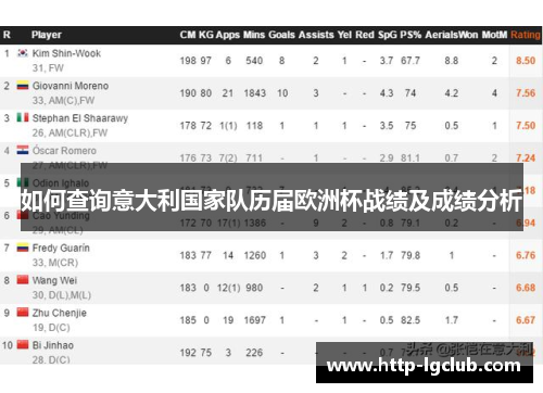 如何查询意大利国家队历届欧洲杯战绩及成绩分析