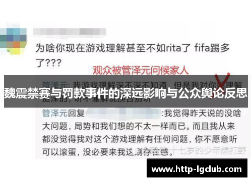 魏震禁赛与罚款事件的深远影响与公众舆论反思